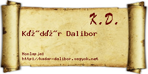 Kádár Dalibor névjegykártya